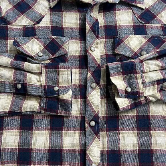 Duke Haband Pearl snap flannel shirt men’s size medium - Picture 8 of 8